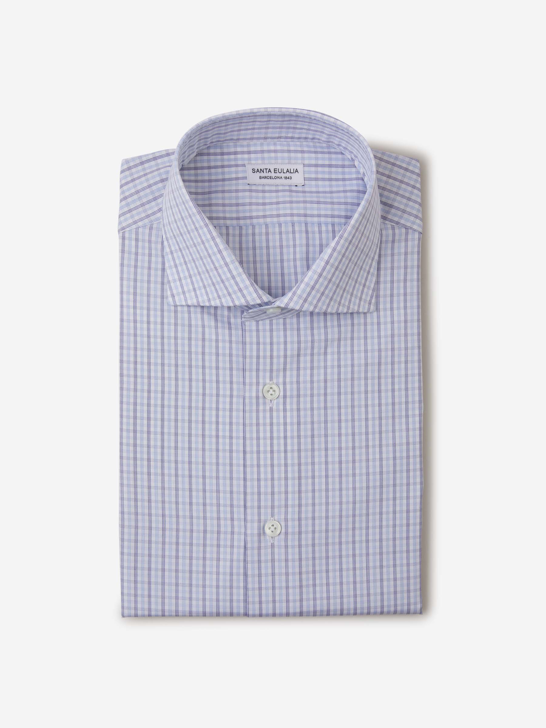 Outlet online Santa Eulalia Hombre Camisa Motivo Cuadros color Blanco sku 401-002961 01 - Foto 1