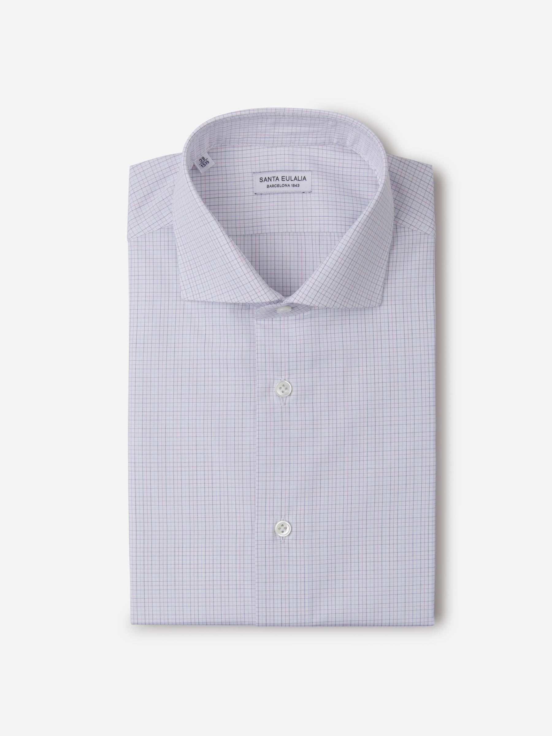 Outlet online Santa Eulalia Hombre Camisa Motivo Cuadros color Blanco sku 401-002961 01 - Foto 3