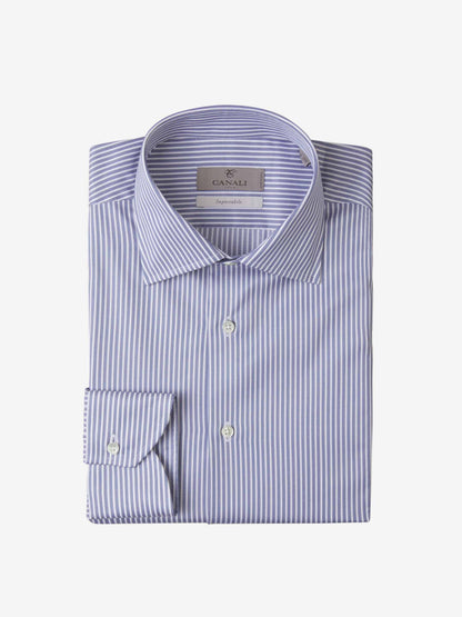 Outlet online Canali Hombre Camisa Motivo Rayas color Azul Cielo sku 401-003032 02 - Foto 3