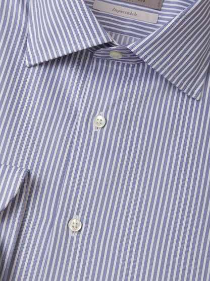 Outlet online Canali Hombre Camisa Motivo Rayas color Azul Cielo sku 401-003032 02 - Foto 4