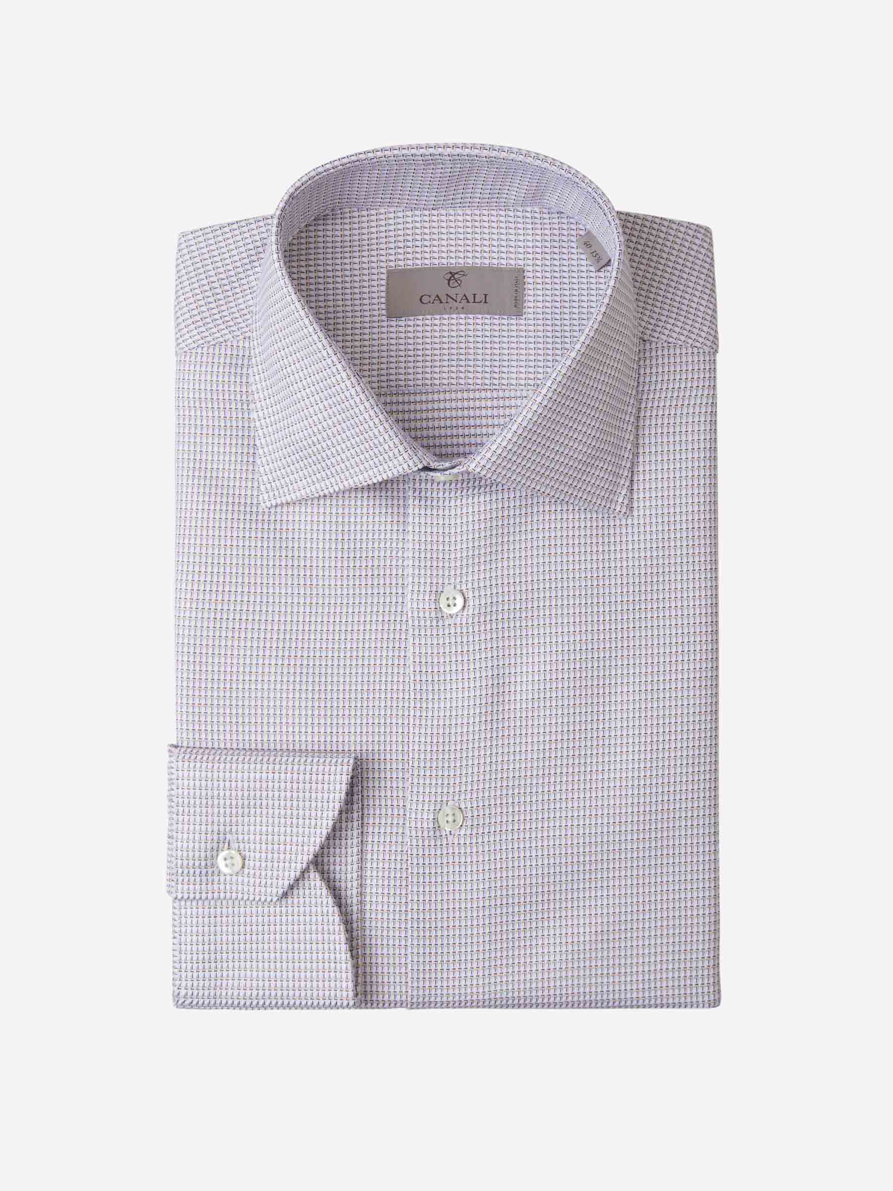 Outlet online Canali Hombre Camisa Pata De Gallo color Azul Marino sku 401-003035 03 - Foto 3