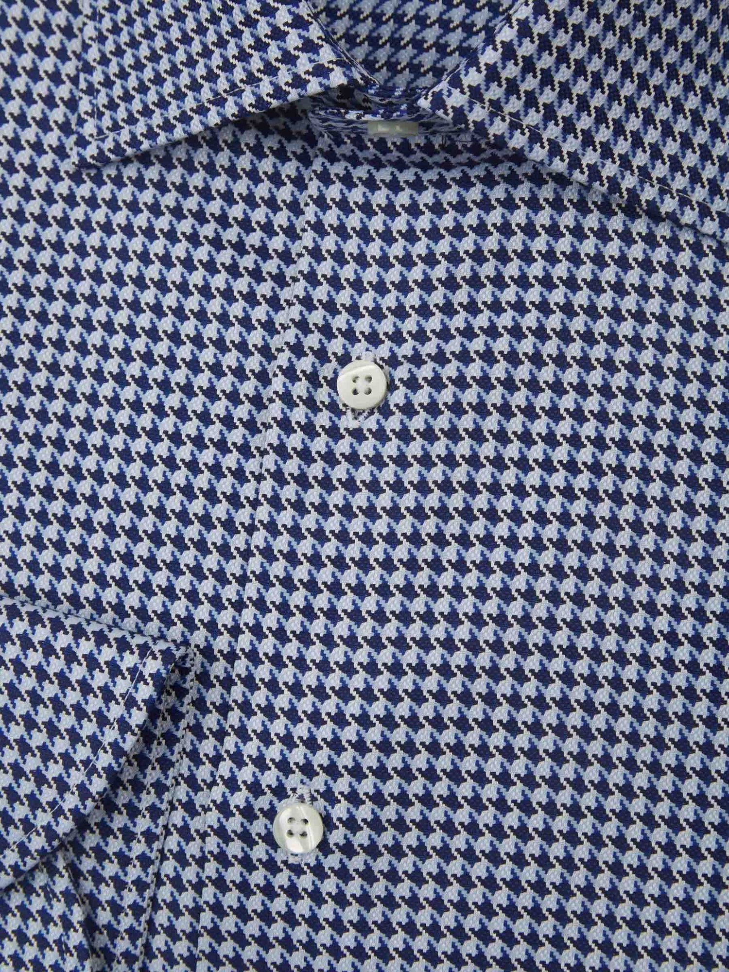 Outlet online Canali Hombre Camisa Pata De Gallo color Azul Marino sku 401-003035 03 - Foto 6