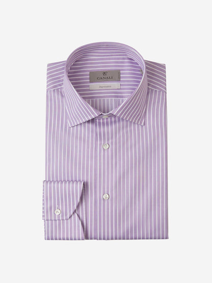 Canali Camisa Motivo Rayas color Lila sku 401-003055 02 - Foto 1