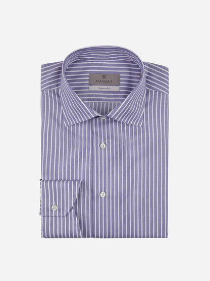 Outlet online Canali Hombre Camisa Motivo Rayas color Lila sku 401-003055 02 - Foto 5