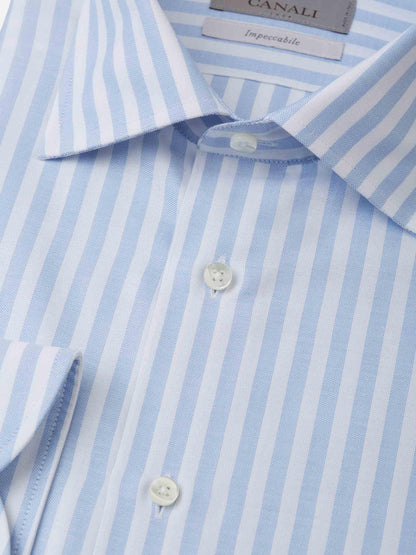 Canali Camisa Motivo Rayas color Azul Celeste sku 401-003056 01 - Foto 2