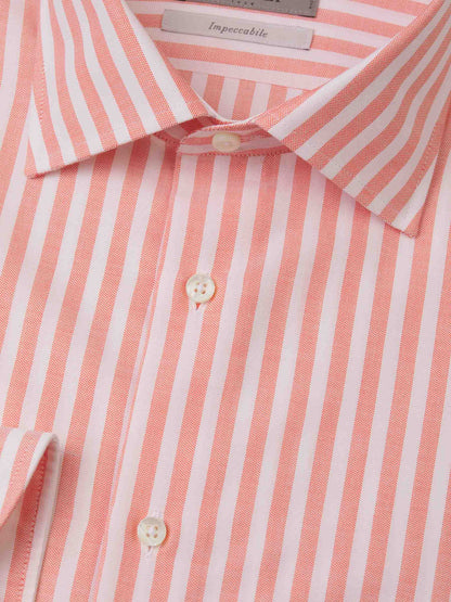 Canali Camisa Motivo Rayas color Salmón sku 401-003056 02 - Foto 3