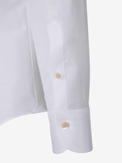 Outlet online Santa Eulalia Hombre Camisa Jaspeada Algodón color Blanco sku 401-003142 01 - Foto 4