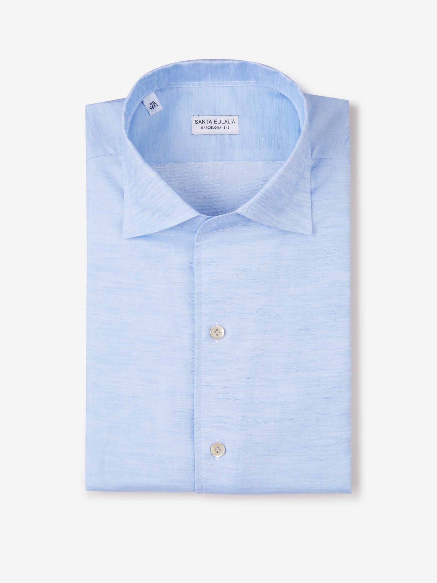 Outlet online Santa Eulalia Hombre Camisa Jaspeada Algodón color Azul sku 401-003142 02 - Foto 1