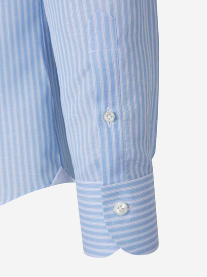 Outlet online Santa Eulalia Hombre Camisa Rayas Algodón color Azul sku 401-003145 02 - Foto 4