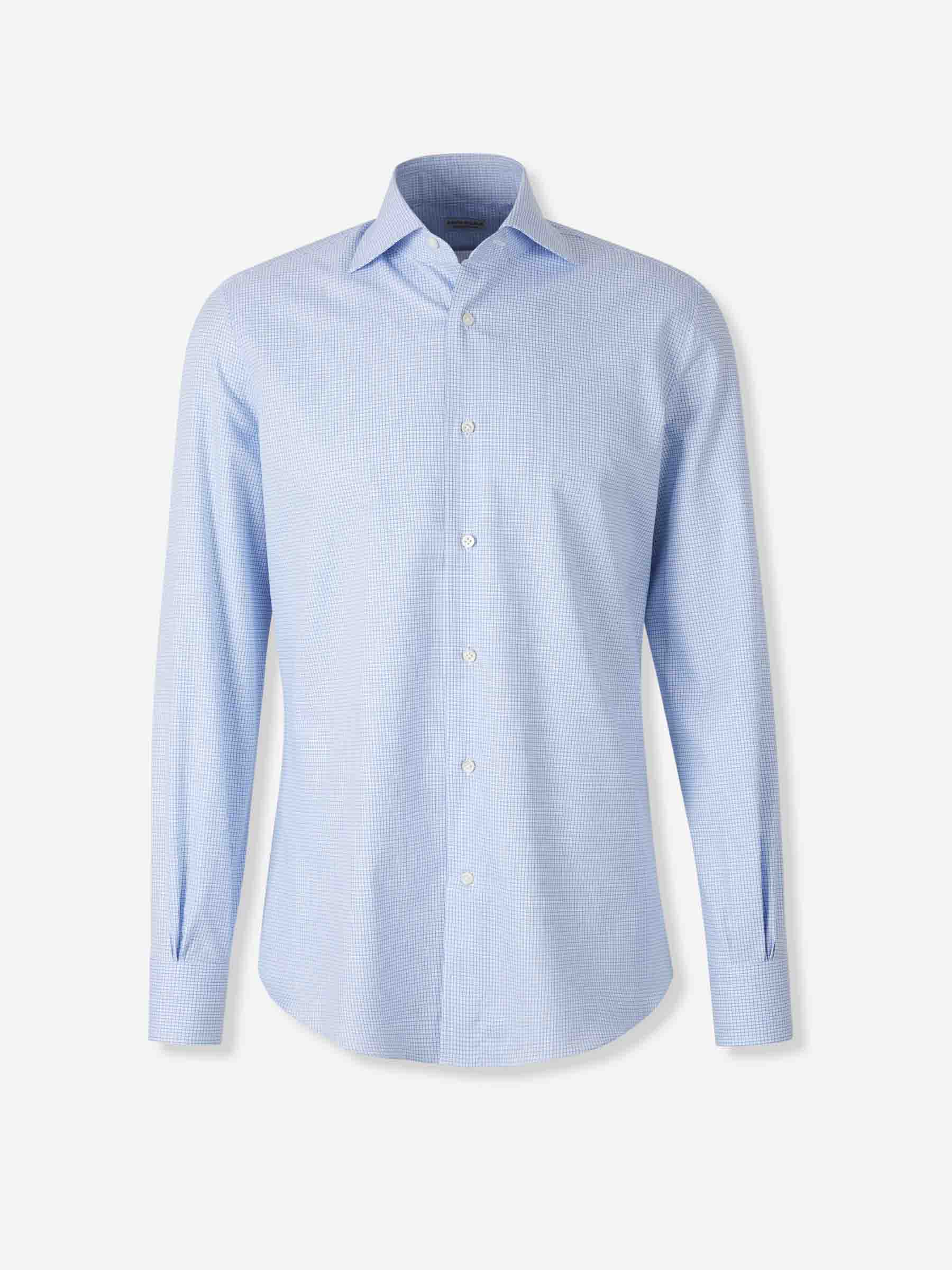 Outlet online Santa Eulalia Hombre Camisa Motivo Cuadros color Azul Celeste sku 402-000017 01 - Foto 1