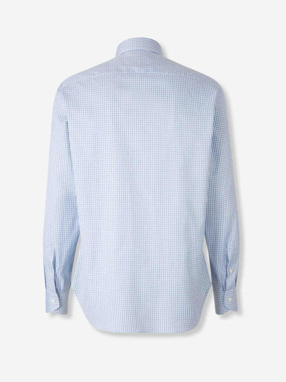 Outlet online Canali Hombre Camisa Motivo Cuadros color Azul Celeste sku 402-000020 01 - Foto 2