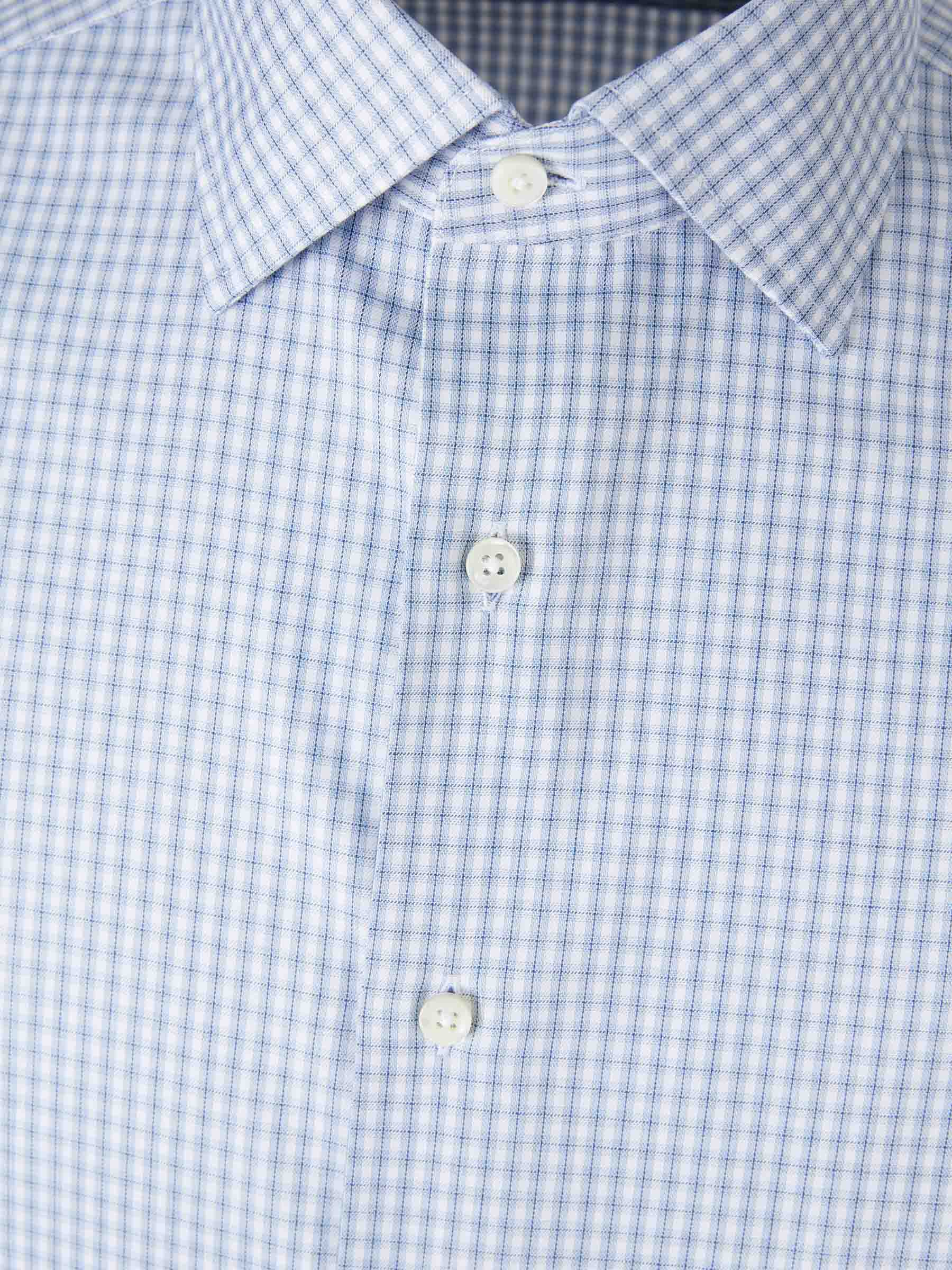 Outlet online Canali Hombre Camisa Motivo Cuadros color Azul Celeste sku 402-000020 01 - Foto 3