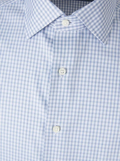 Outlet online Canali Hombre Camisa Motivo Cuadros color Azul Celeste sku 402-000020 01 - Foto 3