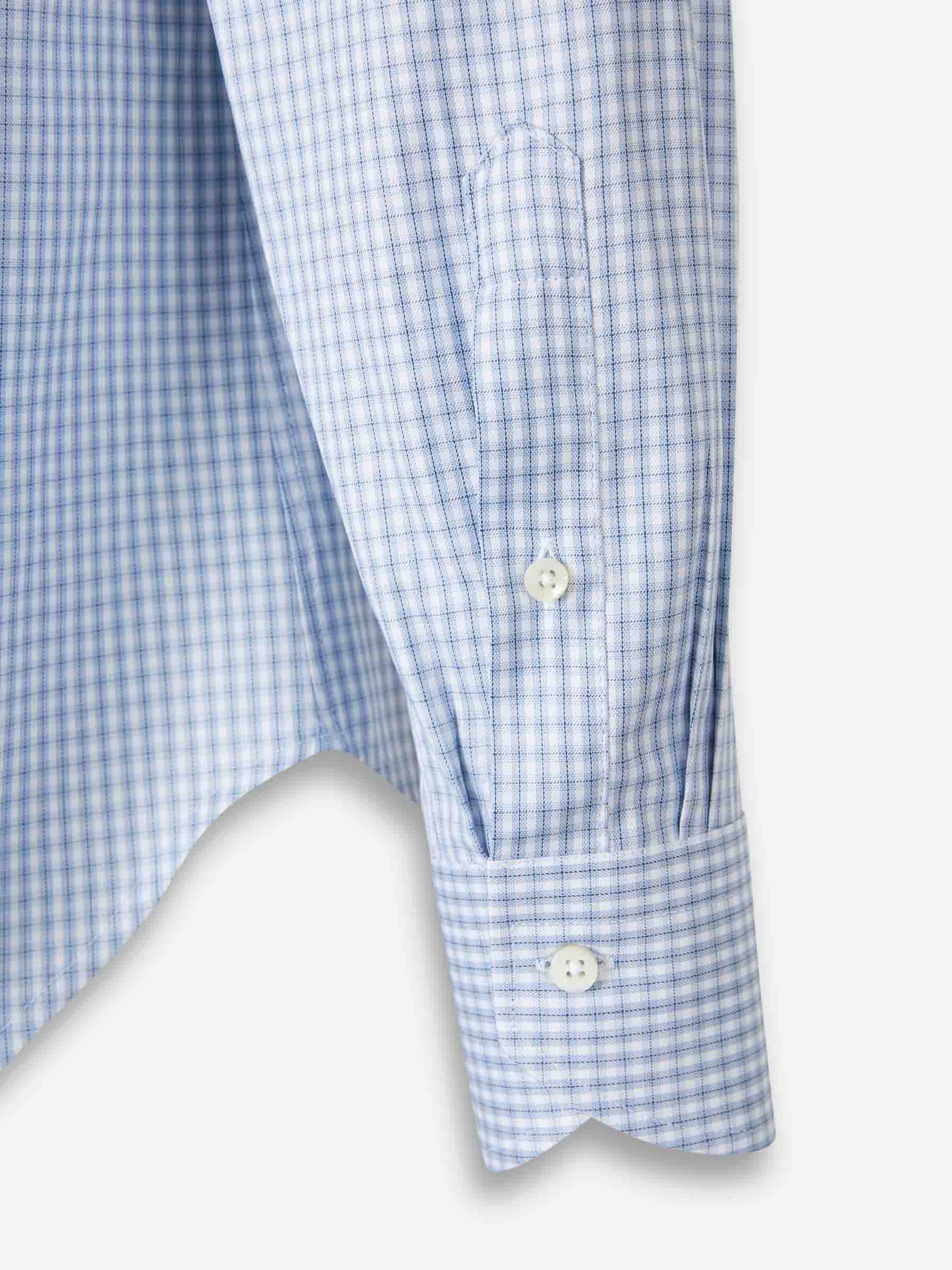 Outlet online Canali Hombre Camisa Motivo Cuadros color Azul Celeste sku 402-000020 01 - Foto 4