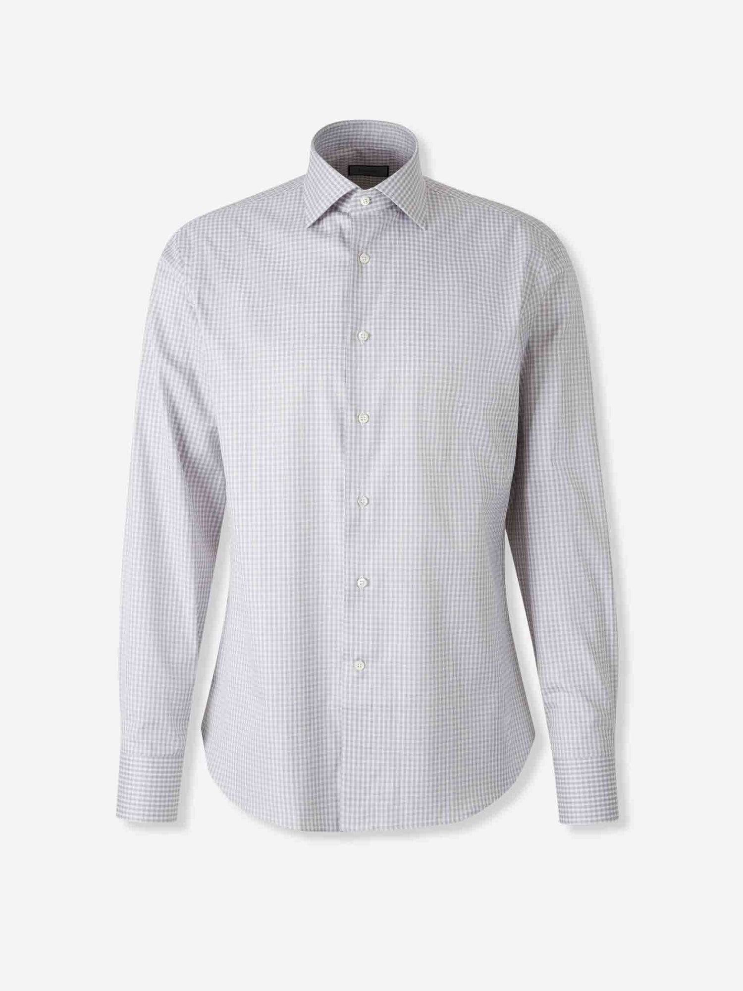 Outlet online Canali Hombre Camisa Motivo Cuadros color Taupe sku 402-000020 02 - Foto 1