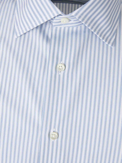 Outlet online Canali Hombre Camisa Motivo Rayas color Azul Celeste sku 402-000021 01 - Foto 3