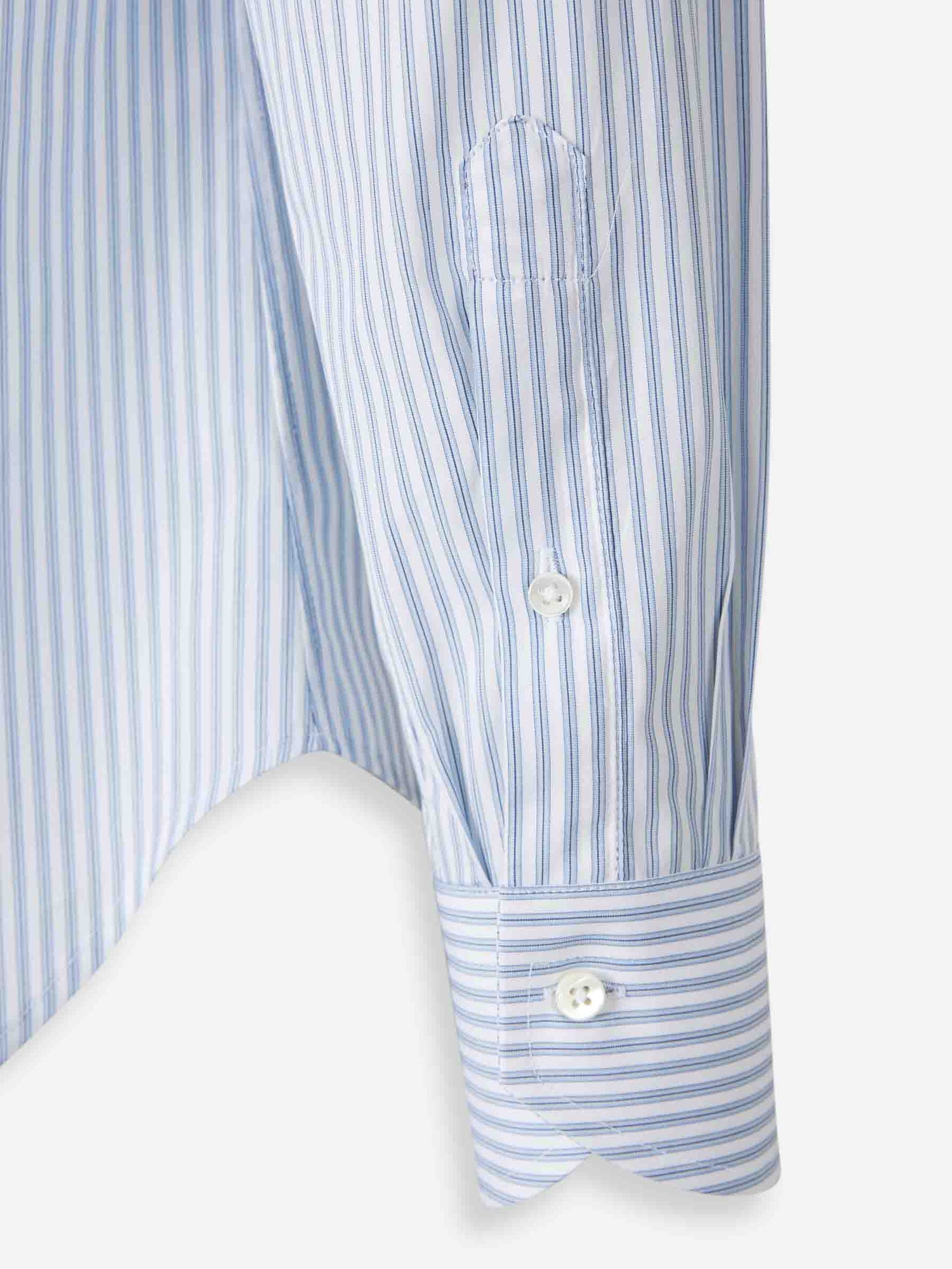 Outlet online Canali Hombre Camisa Motivo Rayas color Azul Celeste sku 402-000021 01 - Foto 4