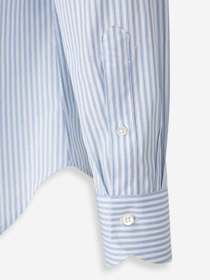 Outlet online Canali Hombre Camisa Motivo Rayas color Azul Celeste sku 402-000021 01 - Foto 4