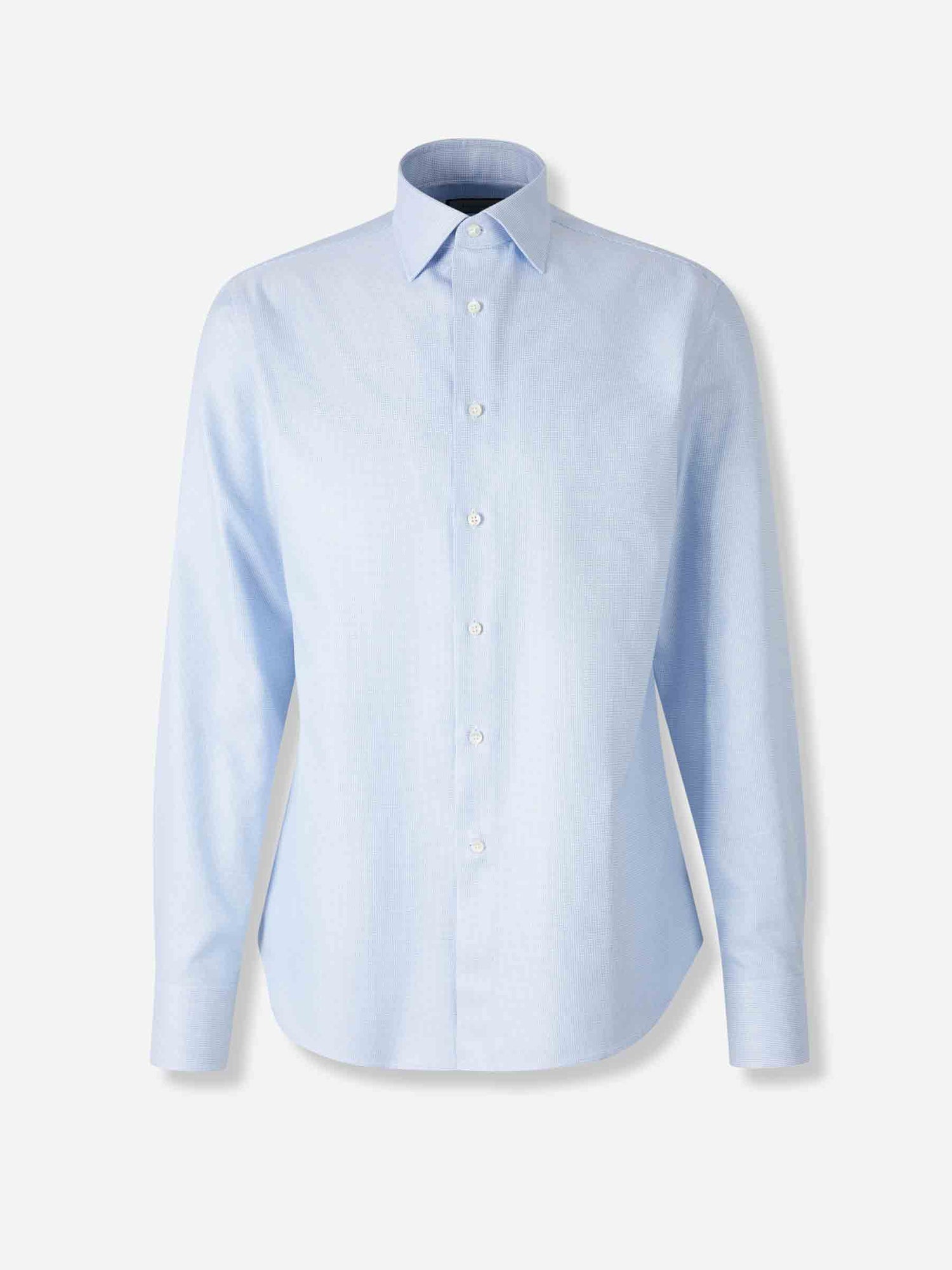 Outlet online Canali Hombre Camisa Textura Algodón color Azul Celeste sku 402-000024 01 - Foto 1