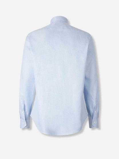 Outlet online Canali Hombre Camisa Textura Algodón color Azul Celeste sku 402-000024 01 - Foto 2