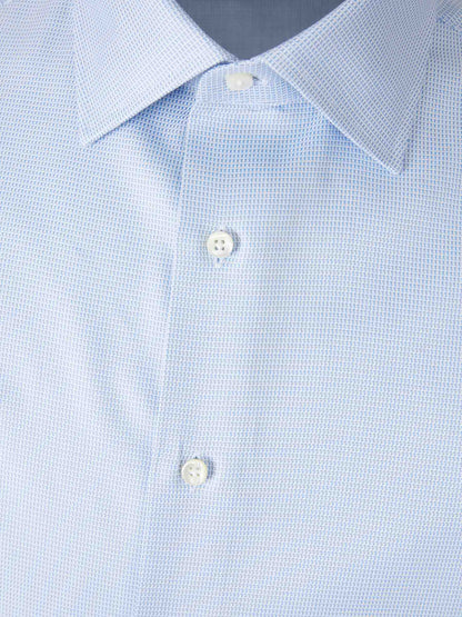 Outlet online Canali Hombre Camisa Textura Algodón color Azul Celeste sku 402-000024 01 - Foto 3