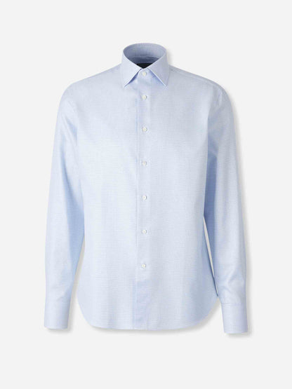 Outlet online Canali Hombre Camisa Textura Algodón color Azul Celeste sku 402-000025 01 - Foto 1