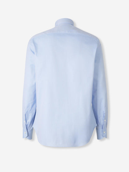 Outlet online Canali Hombre Camisa Lisa Algodón color Azul Celeste sku 402-000027 01 - Foto 2