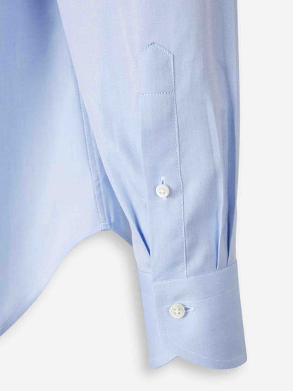 Outlet online Canali Hombre Camisa Lisa Algodón color Azul Celeste sku 402-000027 01 - Foto 4