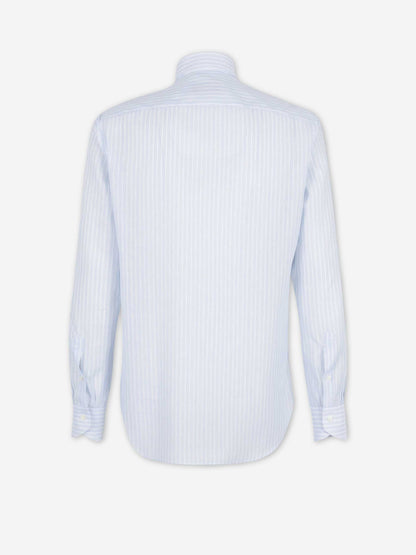 Canali Hombre Barcelona Camisa Vestir Listada color Azul Celeste sku 402-000028 01 - Foto 2