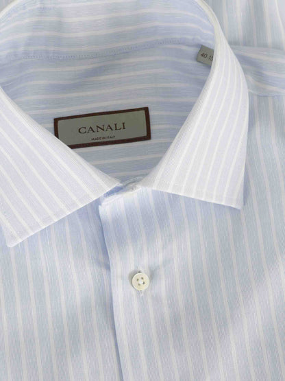 Canali Hombre Barcelona Camisa Vestir Listada color Azul Celeste sku 402-000028 01 - Foto 3