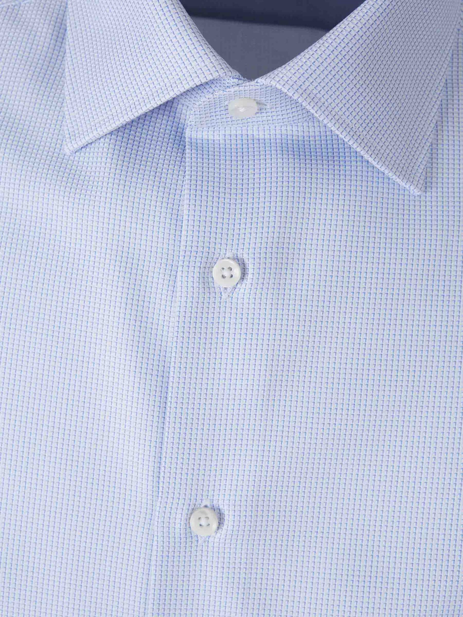 Canali Hombre Barcelona Camisa Micro Estampado Algodón color Azul sku 402-000032 01 - Foto 3