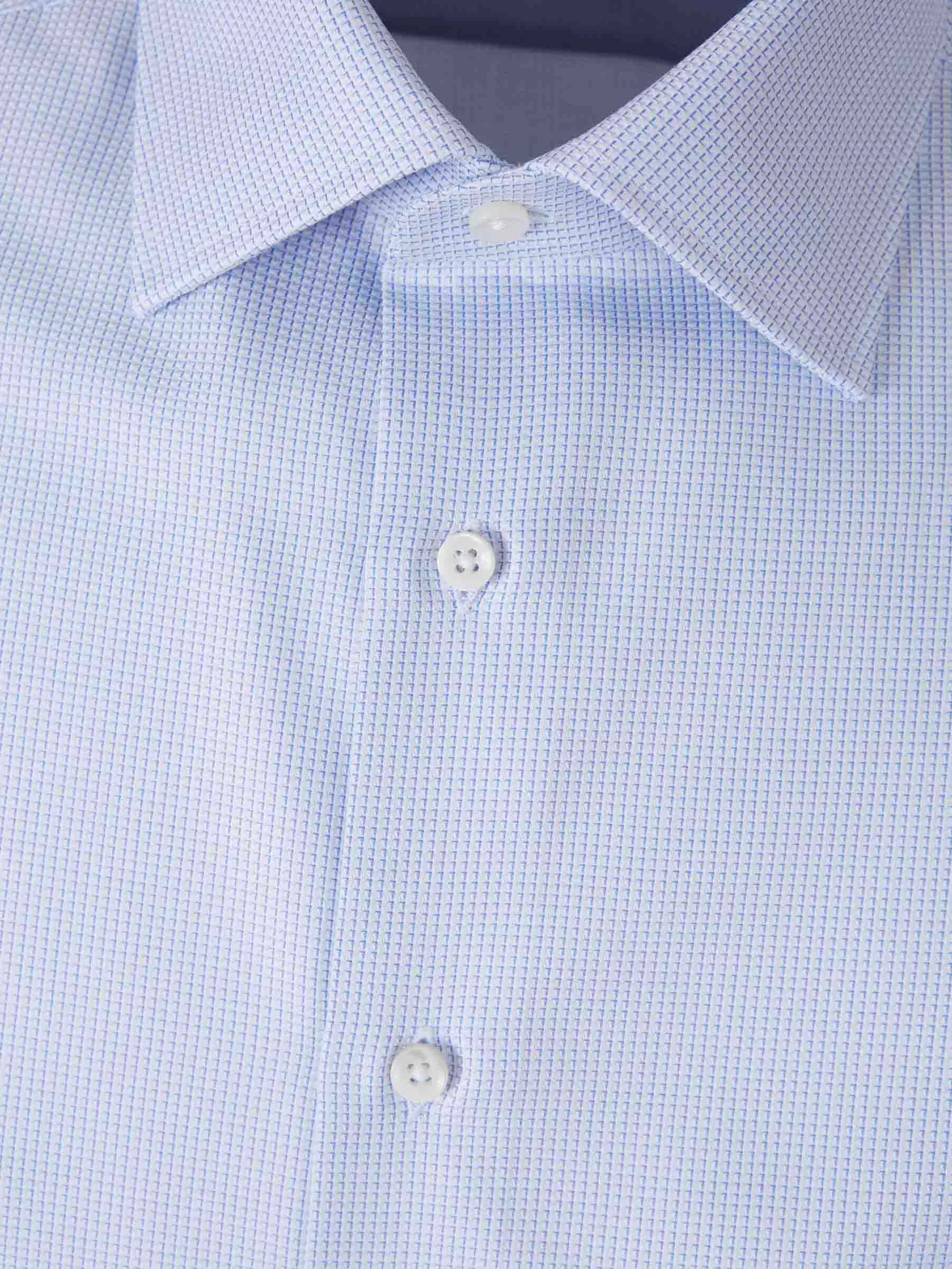 Canali Hombre Barcelona Camisa Micro Estampado Algodón color Azul sku 402-000032 01 - Foto 3