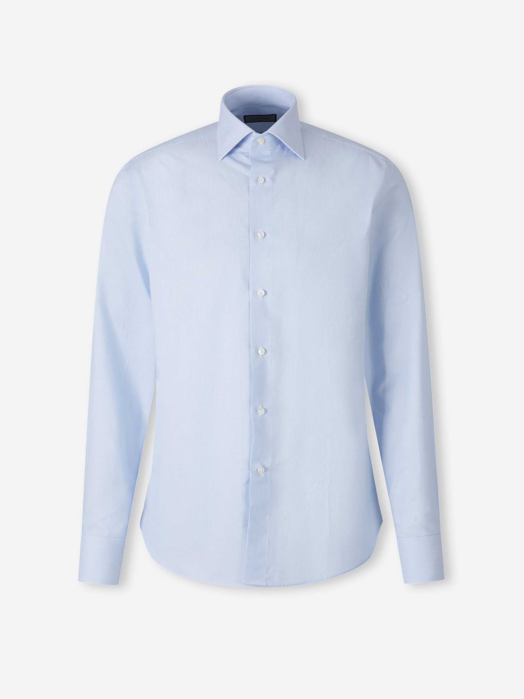 Canali Hombre Barcelona Camisa Lisa Algodón color Azul Celeste sku 402-000033 01 - Foto 1