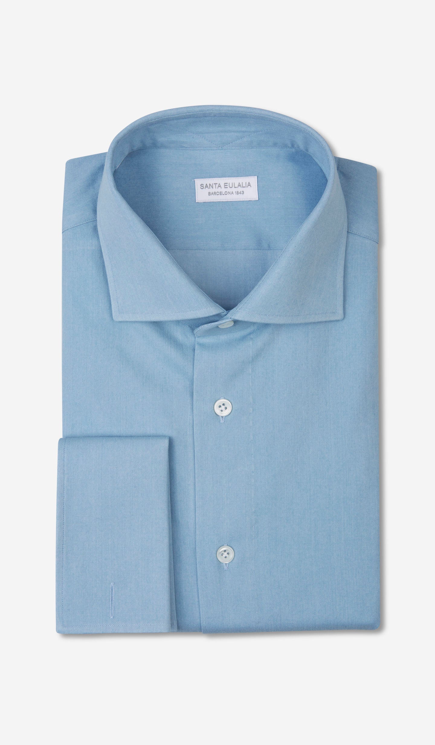 Outlet online Santa Eulalia Hombre Camisa Formal Puño Doble color Azul Celeste sku 403-000441 01 - Foto 2