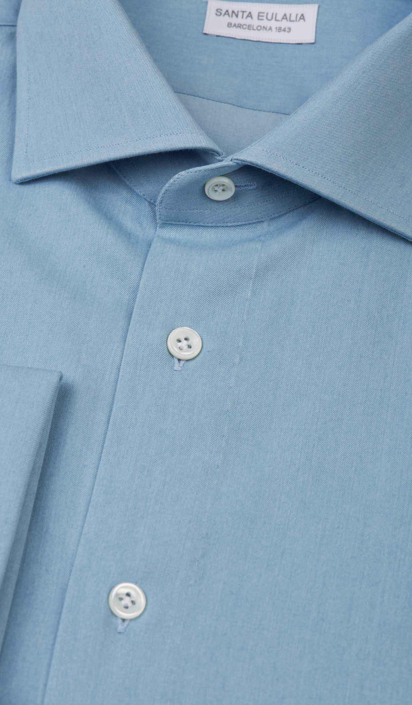 Outlet online Santa Eulalia Hombre Camisa Formal Puño Doble color Azul Celeste sku 403-000441 01 - Foto 3