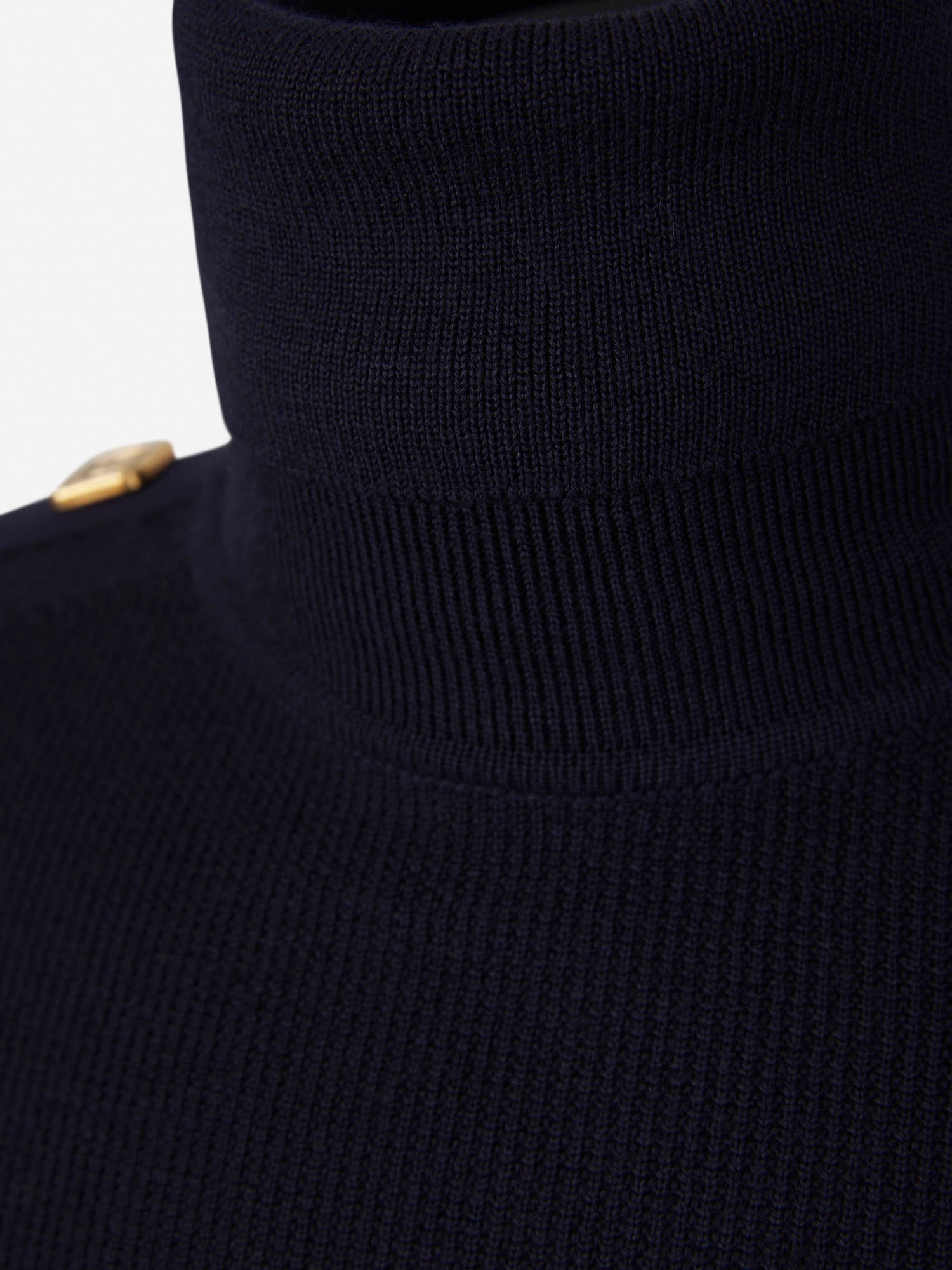 Outlet online Balmain Hombre Jersey Cuello Vuelto Lana color Azul Noche sku 542-002245 00 - Foto 3