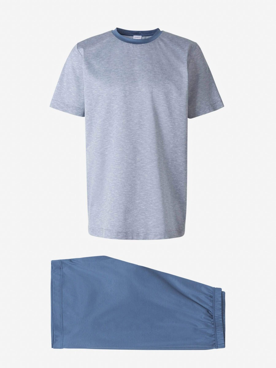 Zimmerli Hombre Barcelona Pijama Rayas Contraste color Azul sku 412-000060 01 - Foto 1