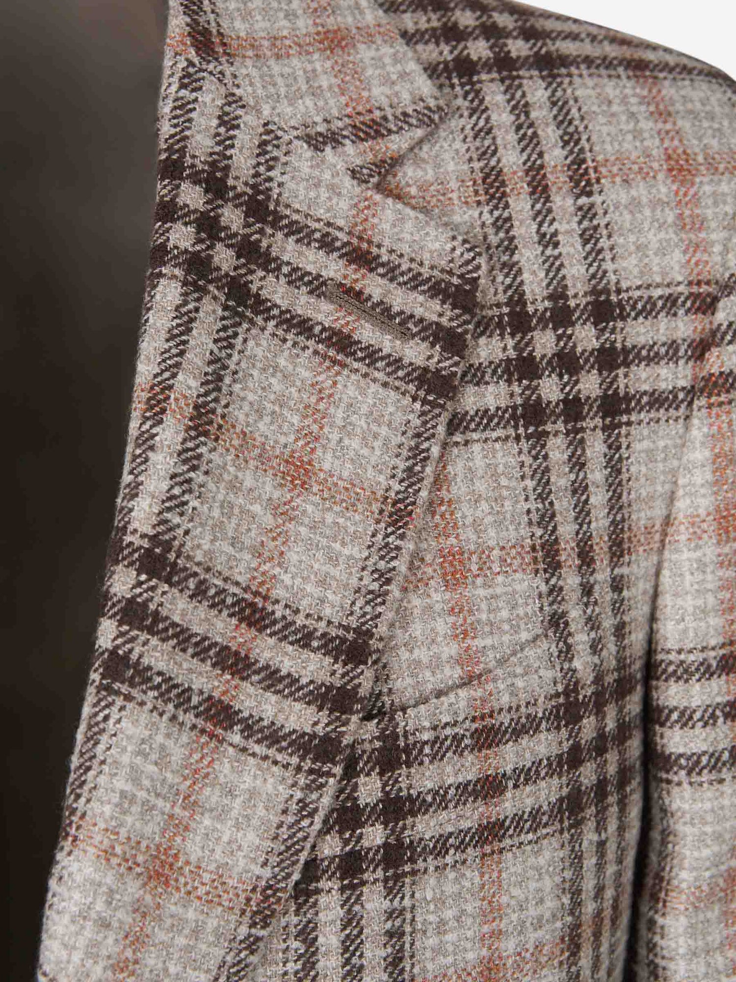 Outlet online Canali Hombre Americana Motivo Cuadros color Beige sku 302-003524 01 - Foto 4