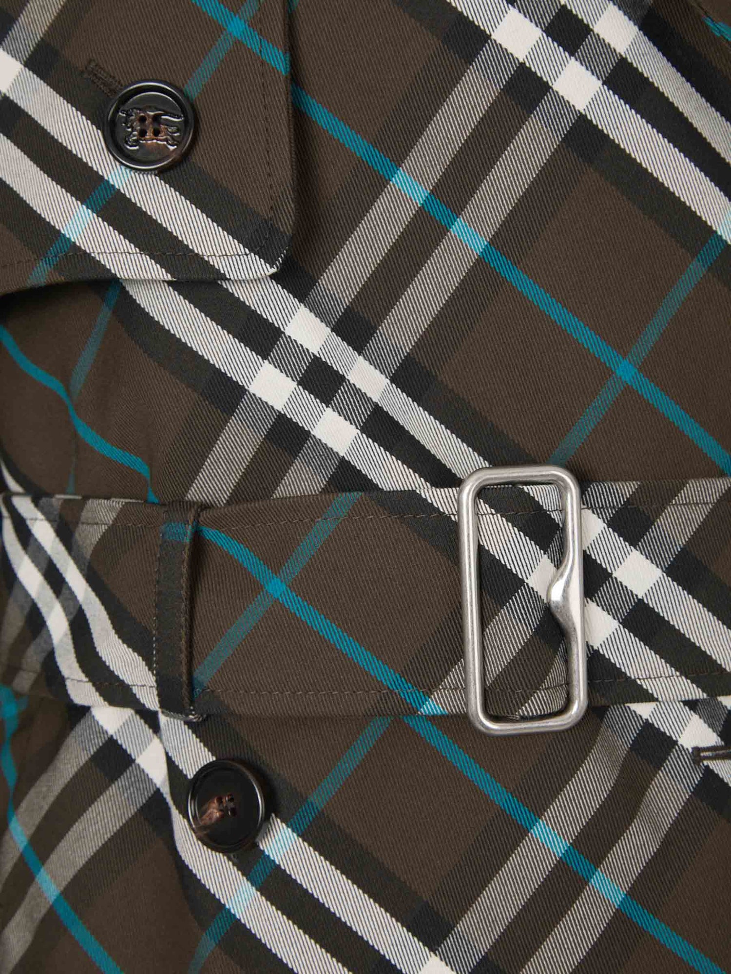 Outlet online Burberry Mujer Gabardina Motivo Cuadros color Verde Militar sku 773-000222 01 - Foto 5