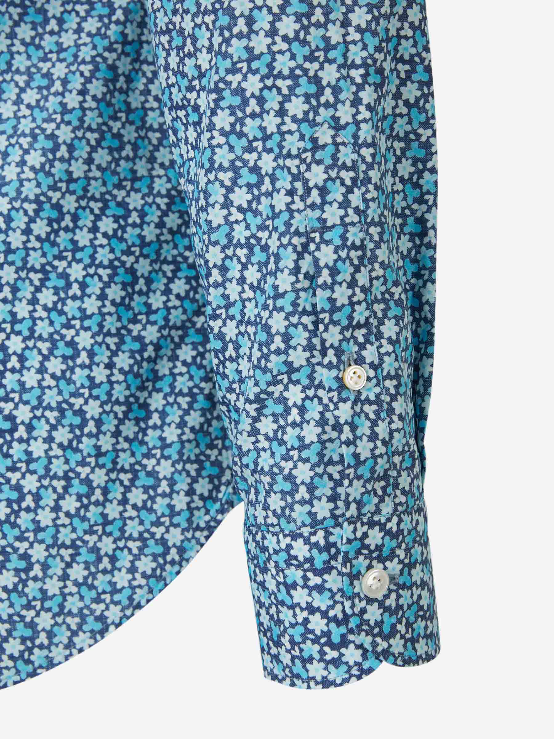 Outlet online Vincenzo di Ruggiero Hombre Camisa Motivo Floral color Azul sku 531-006152 01 - Foto 4