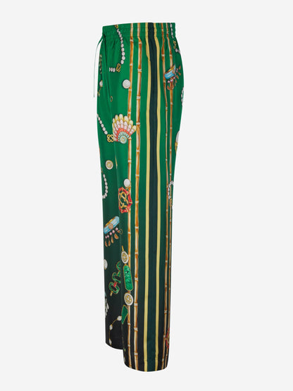 Outlet online Casablanca Hombre Joggers Seda Bijoux color Verde Oscuro sku 521-002967 01 - Foto 2