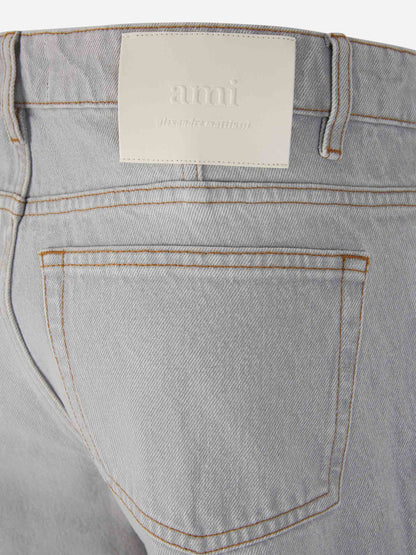Outlet online Ami Paris Hombre Jeans Straight Fit Javel color Gris Claro sku 522-002589 01 - Foto 4