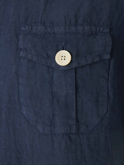 Outlet online Santa Eulalia Hombre Camisa Lisa Lino color Azul Marino sku 532-000573 03 - Foto 4