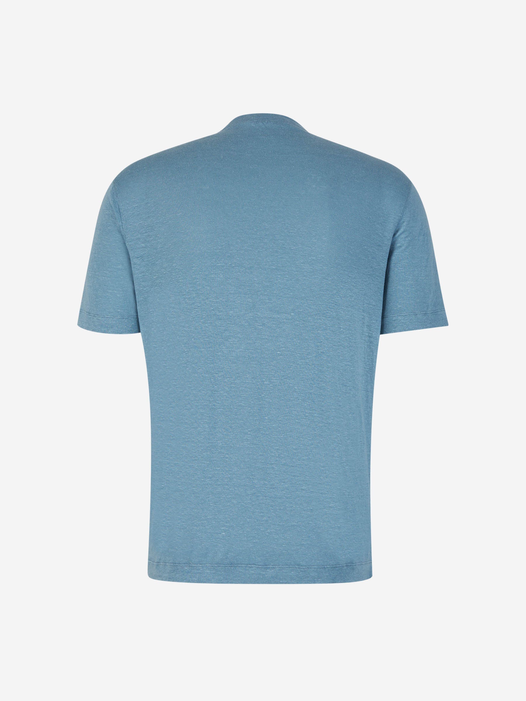 Outlet online Zanone Hombre Camiseta Fluida Lino color Azul sku 553-003558 02 - Foto 2