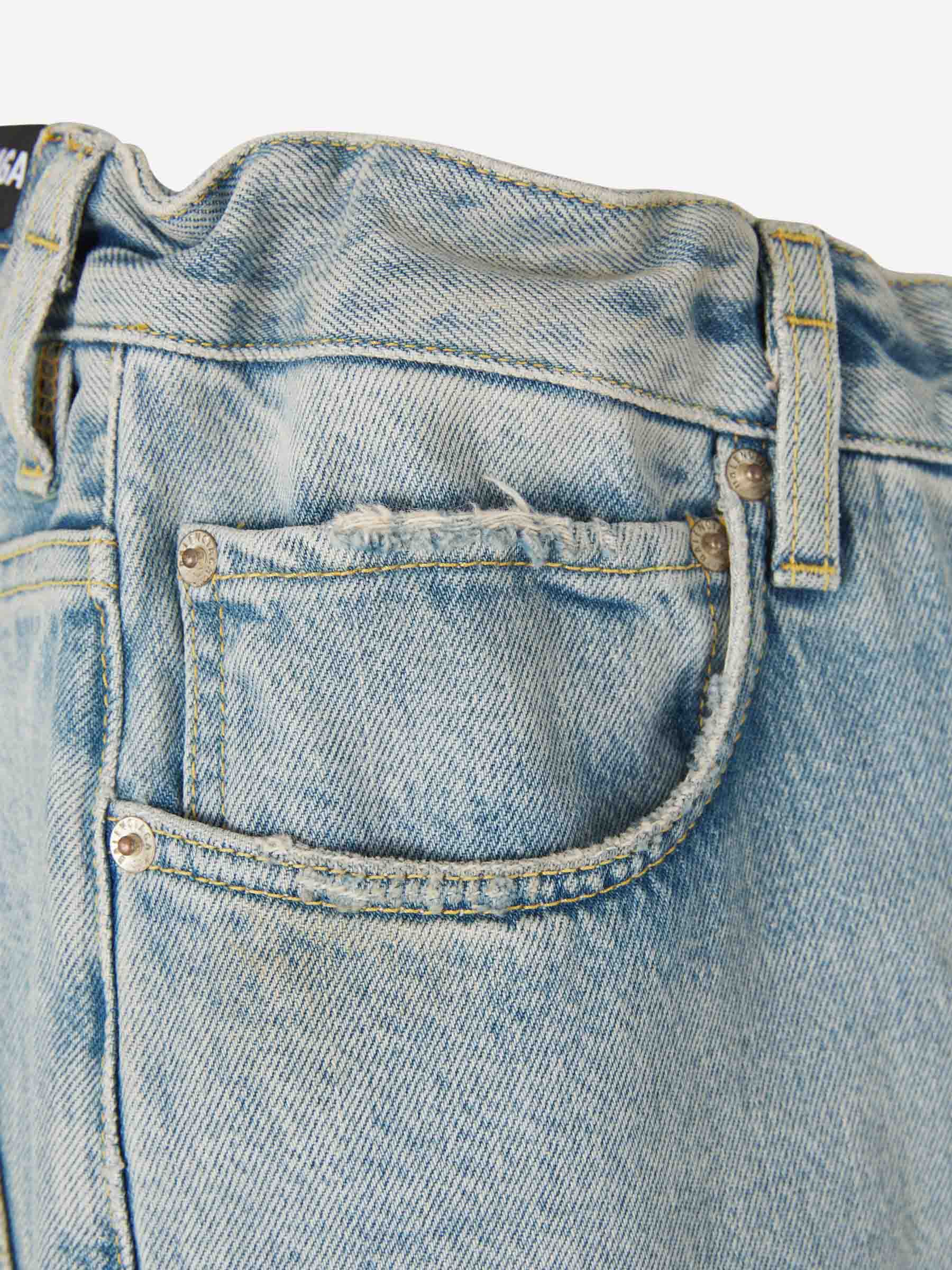 Outlet online Balenciaga Mujer Jeans Overseize Fit Bicolor color Azul Denim Oscuro sku 761-003578 01 - Foto 4