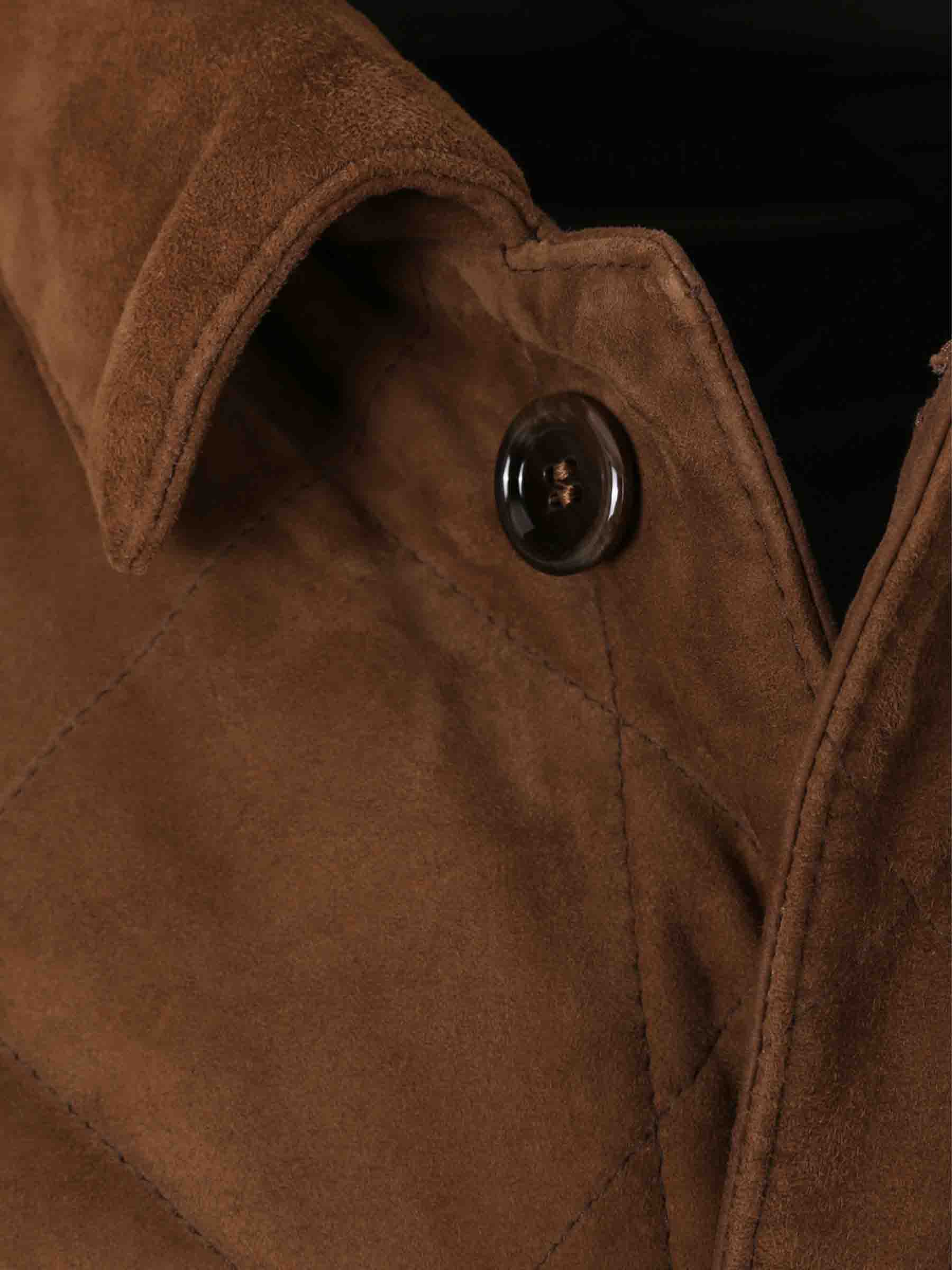 Outlet online Santa Eulalia Hombre Chaqueta Ante Acolchada color Marrón sku 501-000262 01 - Foto 3