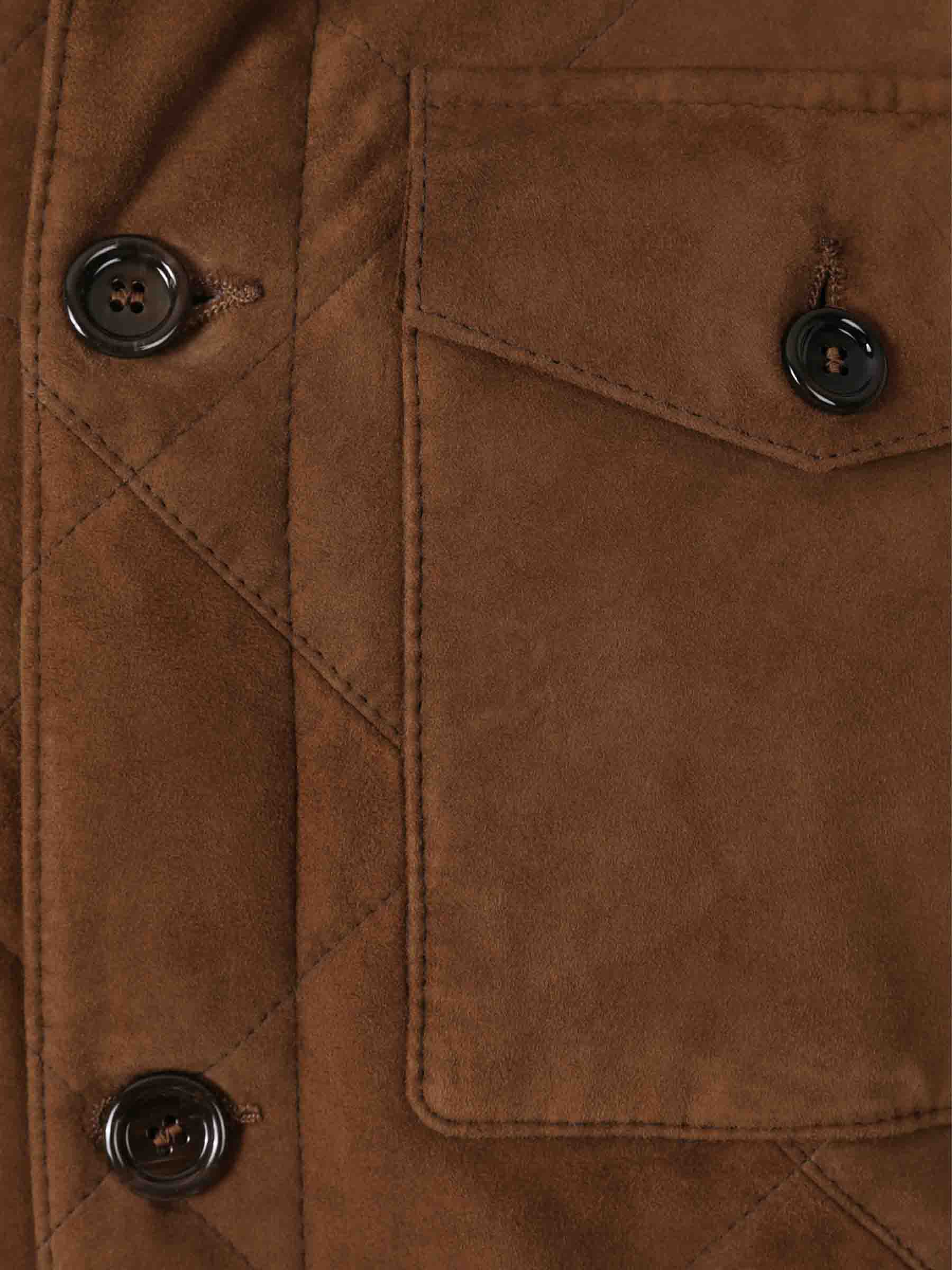Outlet online Santa Eulalia Hombre Chaqueta Ante Acolchada color Marrón sku 501-000262 01 - Foto 4