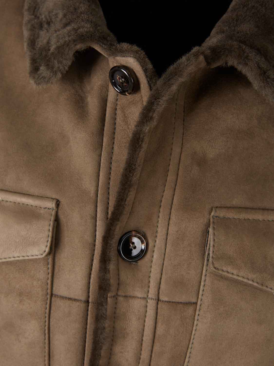 Outlet online Santa Eulalia Hombre Chaqueta Piel Ante color Marrón sku 501-000263 01 - Foto 3