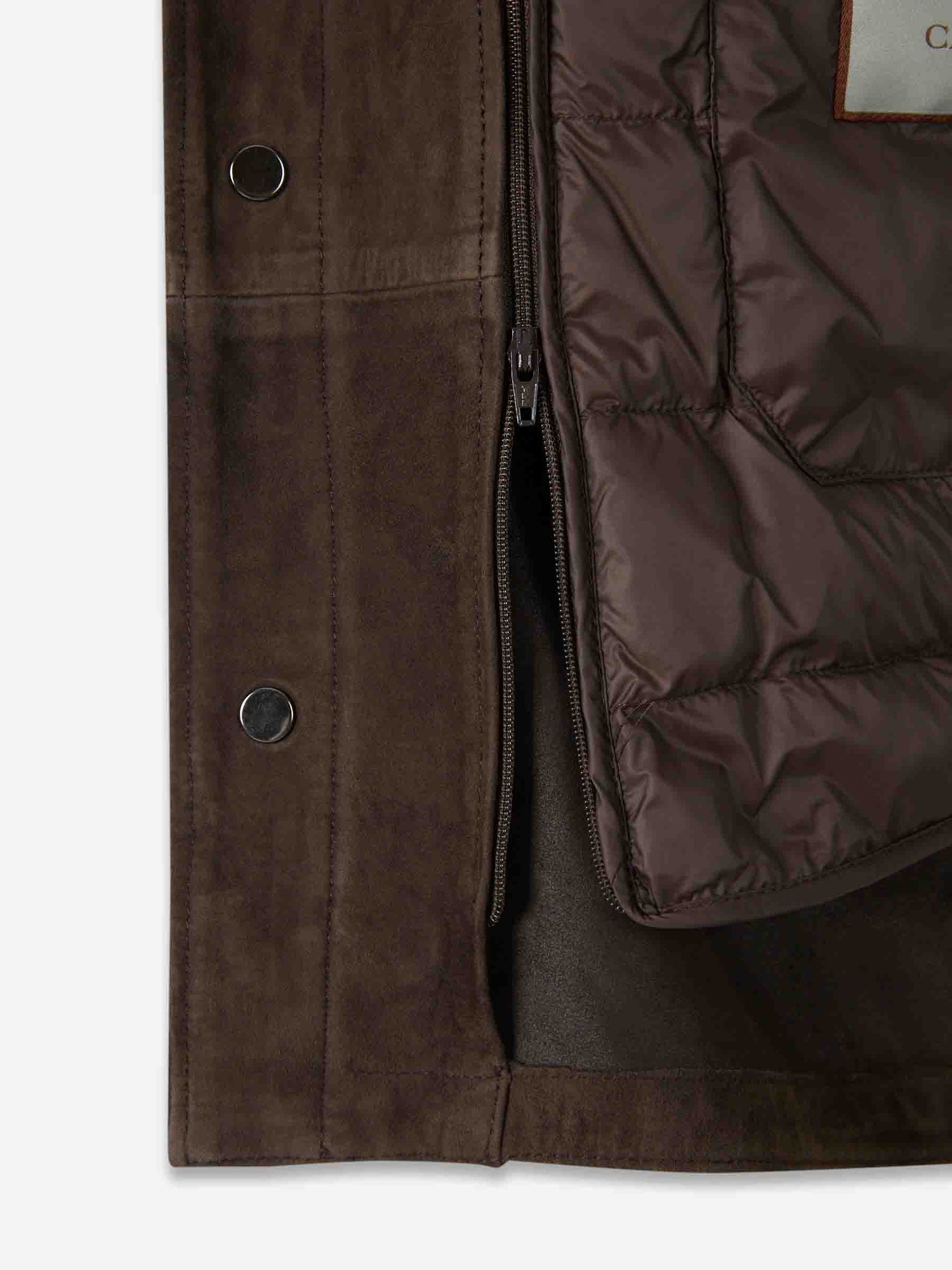 Outlet online Canali Hombre Chaqueta Piel Ante color Marrón Oscuro sku 501-000264 00 - Foto 4
