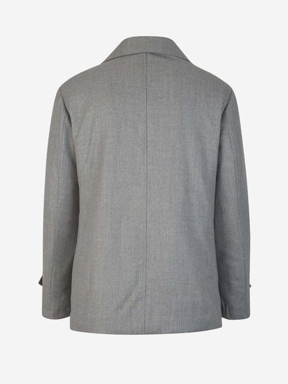 Outlet online Borrelli Hombre Abrigo Ligero Cruzado color Gris Claro sku 502-001560 01 - Foto 2